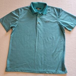 Greg Norman Collection Aqua Polo Shirt Size Xlarge